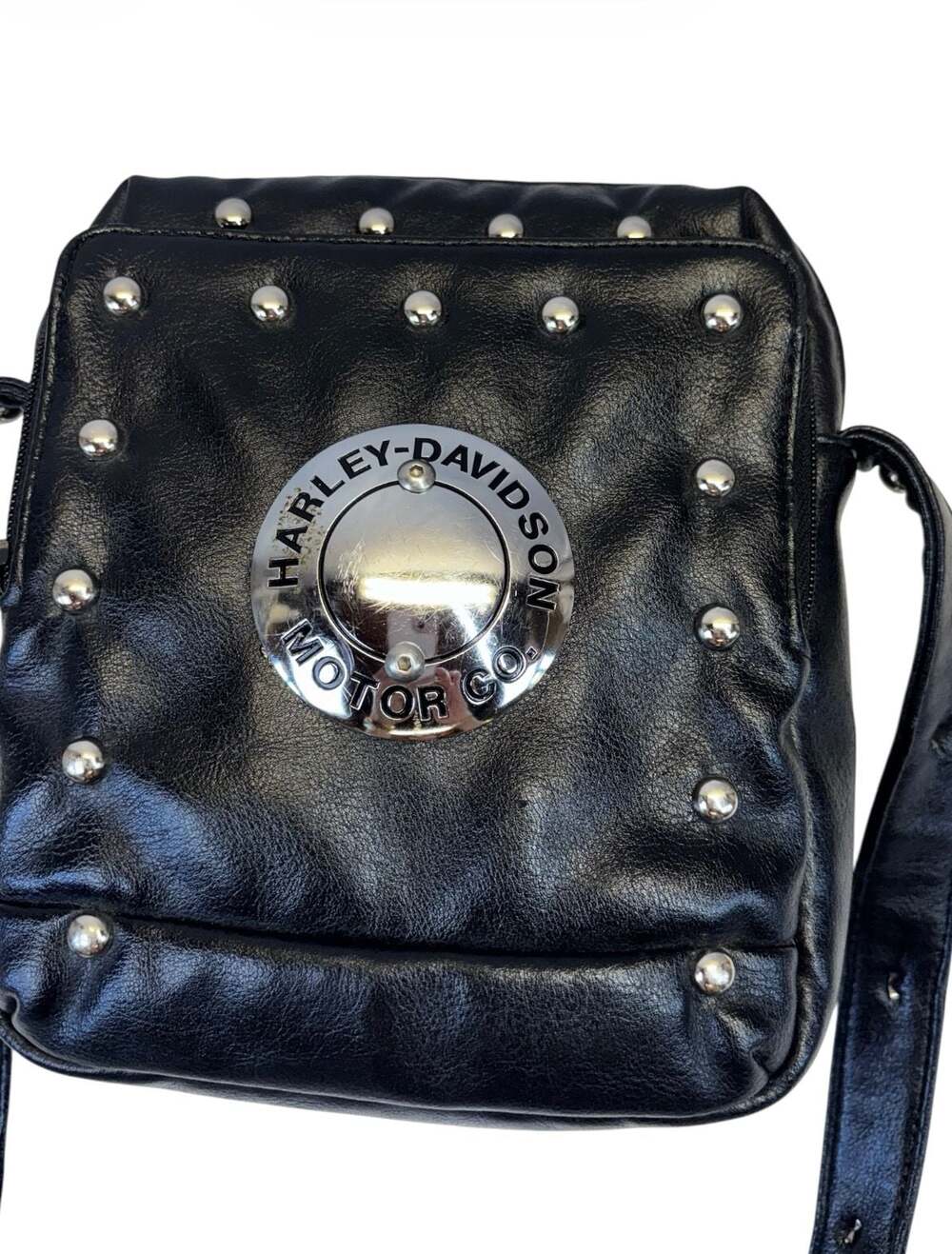 Harley-Davidson Motor Co. Black Studded Crossbody Purse